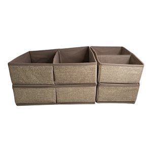 mDesign Gray Soft Fabric Dresser Drawer Closet Organizers Set of 4 7x12 & 12x12